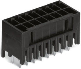 Pin header, 10 pole, pitch 3.5 mm, straight, black, 713-1465