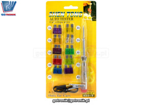 Bezpieczniki samochodowe 10szt. + prĂłbnik napiÄcia