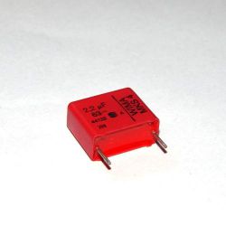 Kondensator 2.2uF 63V MKS4 RM15 producent WIMA 18mm x 14mm x 8mm