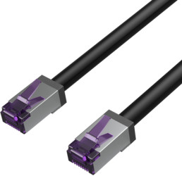 Patch cable, RJ45 plug, straight to RJ45 plug, straight, Cat 6A, S/FTP, PVC, 0.5 m, black, FL31-28015