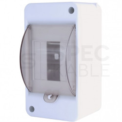 Rozdzielnica natynkowa S-3 (N+PE) 1x3 moduły IP40 z drzwiami transparentnymi INCOBEX