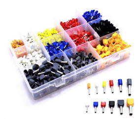 TULEJKI ZAKOŃCZENIA KABLOWE ZESTAW TULEJEK 1100 SZTUK POJEDYNCZE I PODWÓJNE