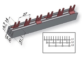 Izolowana szyna zbiorcza IZ16/3F/12/STV 002921072 ETI