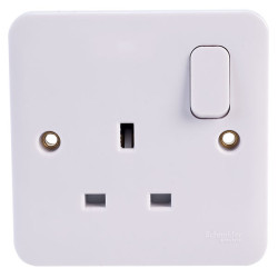 Schneider Electric GGBL3010S LWM 1 Gang 13A Switched Mains Socket