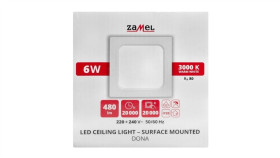 Oprawa Sufitowa Led Nt Kwadratowa Dona Barwa Biała Ciepła Typ: Lsn-06Wk-230...