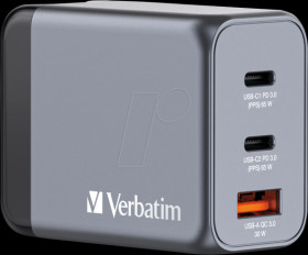 32201 USB charger, 65 W, 2x USB-C PD, 1x USB-A QC 3.0, GaN