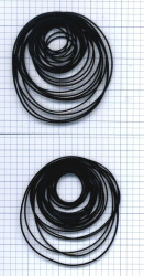 PASEK NAPĘDOWY 1,0MM X 1,0MM - RÓŻNE WYMIARY (ŚREDNICE 25-85MM DŁUGOŚCI ZŁOŻ. 40-135MM) ZESTAW OK. 50 SZTUK