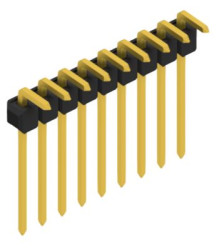 Pin header, 9 pole, pitch 2.54 mm, angled, black, 10067968