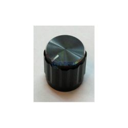 gałka 15mm aluminiowa czarna oś 6mm moletowana