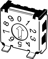 Przełącznik DIP 10-pozycyjny SMD 25 mA przy 24 V DC -30 → +80°C