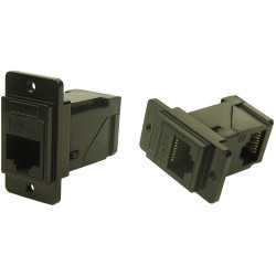 Cliff CP30752MB3 Adapter DualSlim CAT6 RJ45 Right-Angle Black Metal