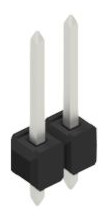 Pin header, 2 pole, pitch 2.54 mm, straight, black, 10053995