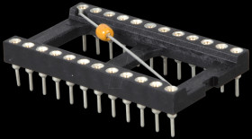 IC socket, 24-pin, with blocking capacitor