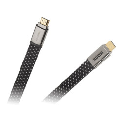 Kabel HDMI - HDMI 1.8m płaski 4K 1.4 ETHERNET 4K 3D 4096x2160