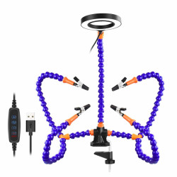 BLACK WEEKend - Trzecia ręka uchwyt do lutowania z lupą + LED USB