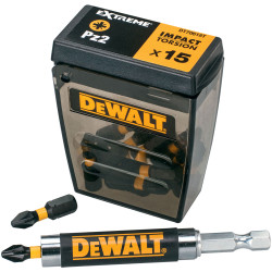 DEWALT DT70618T-QZ Extreme Impact Torsion Bits PZ2 (Tic Tac Box 15) and Holder
