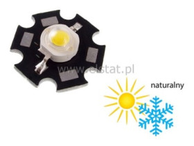 LED wysokiej mocy 1W biała naturalna Gwiazda