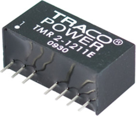 DC converter, 9-18 VDC, 2 W, 1 output, 5 VDC, 77 % efficiency, TMR 2-1211E
