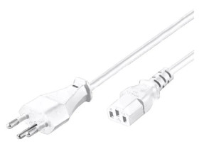 SN315-3/07/2.0WH Kabel IEC C13 żeński,SEV-1011 (J) wtyk PVC 2m biały 10A 250V