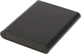 Aluminum enclosure, (L x W x H) 80 x 70 x 12 mm, black (RAL 9005), IP54, 1455A802BK