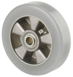 Kółko do wózka, Miękka guma, Poliuretan, Żółty, obc.: 800kg, śred.: 250mm, szer.: 50mm