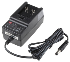 Adapter AC/DC Uwy 15V dc Iwy 1.6A Złącze 2,1 x 5,5 x 11 mm, biegun dodatni w środku 24W, typ wtyczki: Wtyk