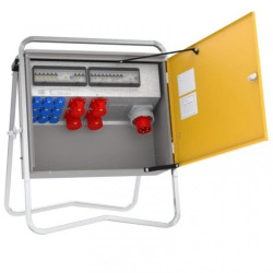 Rozdzielnica budowlana elBOX-M W63-002209 IP44 wtyk CEE 63A-5P gn: 9xGK 230V 16A 2xCEE 16A 2xCEE 32A 2xRCCB 77411210