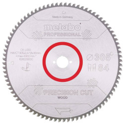 Metabo 628229000 Circular Saw blade 305mm 84 cogs precise wood cuts