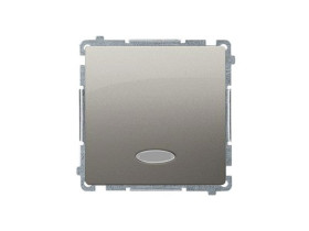 SIMON BASIC Wyłącznik pojedynczy z podświetleniem LED (moduł) 10AX 250V szybkozłącza satynowy BMW1L.01/29 KONTAKT SIMON