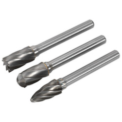 Sealey SDBCK3 Tungsten Carbide Rotary Burr Set 3pc Ripper/Coarse