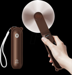 F8-BROWN JISULIFE F8 3-in-1 mini hand-held fan, brown
