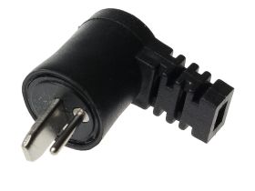 Wtyk głośnikowy kątowy skręcany czarny (2szt)