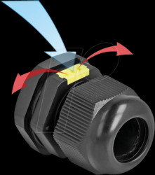 60616 Cable gland M20, black, IP68, 2 pieces