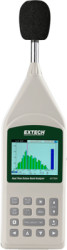 Sound level meter, 20 to 90 dB/20 to 100 dB/20 to 110 dB/30 to 120 dB/40 to 130 dB, ±1.5 dB, Extech 407790A-NIST