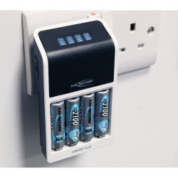 Ansmann 1001-0094-44-01 Comfort Plus UK Battery Charger with 4 x AA 2100mAh