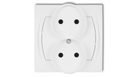 Logo Gniazdo Podwójne 2X(2P) Z Przesłonami Biały Lgpr-2P