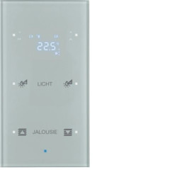 KNX TS Sensor dotykowy 2-kr z reg. temp., konfigurowalny, szkło, alu 75642134