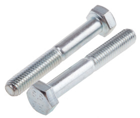 Śruba z łbem sześciokątnym gwint M5 35mm skok 0.80mm Stalowe Sześciokątny Powlekane jasnym cynkiem RS PRO