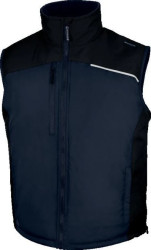 Kamizelka ocieplana z poliestru Ponge powlekanego PVC, podszewka z polaru, kolor Granatowo-czarny, rozmiar: L, FIDJ3MNGT