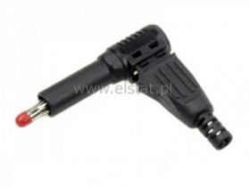 Wtyk bananowy 4mm 25.504.2 czarny kątowy