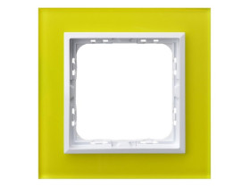 SONATA PRESTIGE Ramka 1 pojedyncza szklana 4 mm limonka szkło + ramka biała R-1RGC/60/00 OSPEL