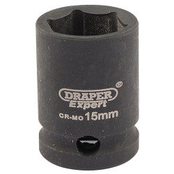 Draper Expert 06875 Expert 15mm 3/8&quot; Square Drive Hi-Torq&#xAE; 6 Point Impact Socket