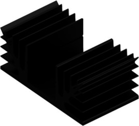 Extruded heatsink, (L x W x H) 50 x 88 x 35 mm, 2.7 to 1.35 K/W, black anodized, 10018913
