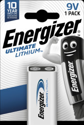 635236 Energizer lithium battery, 1x 9-V block