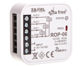 Radiowy odbiornik dopuszkowy 3-kanałowy zasilanie 10-24 VDC ROP-06 EXF10000092