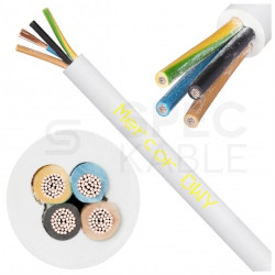 Kabel warsztatowy OWY / H05VV-F 4x1,5mm2 biały 300/500V giętki linka Mercor