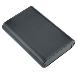 Hammond 1455B1002BK Black Slimline Aluminium Enclosure 100 x 71.7 x 19mm