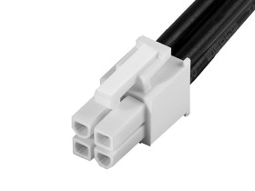 Kabel przewód-płytka, Mini-Fit Jr., 600 V, 9 A, raster: 4.2mm, 600mm, Cyna, Czarny