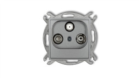 Mini Gniazdo Antenowe Rtv-Sat Końcowe Multimedialne (Internet) Srebrny...