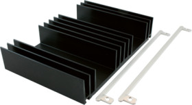Extruded heatsink, (L x W x H) 135 x 25 x 135 mm, 1.2 K/W, black anodized, KS 135.1-92E MIT FS 4
